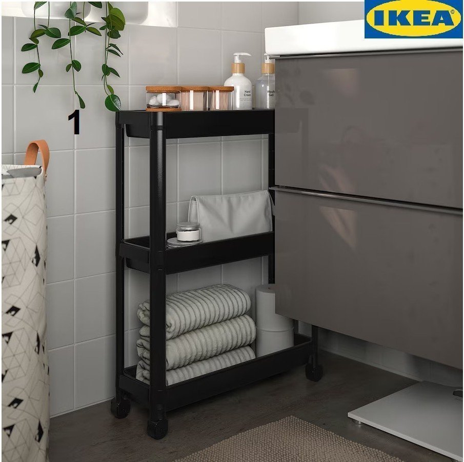 KỆ ĐỂ ĐỒ 3 TẦNG CÓ BÁNH XE ĐẨY VESKEN – HÀNG IKEA