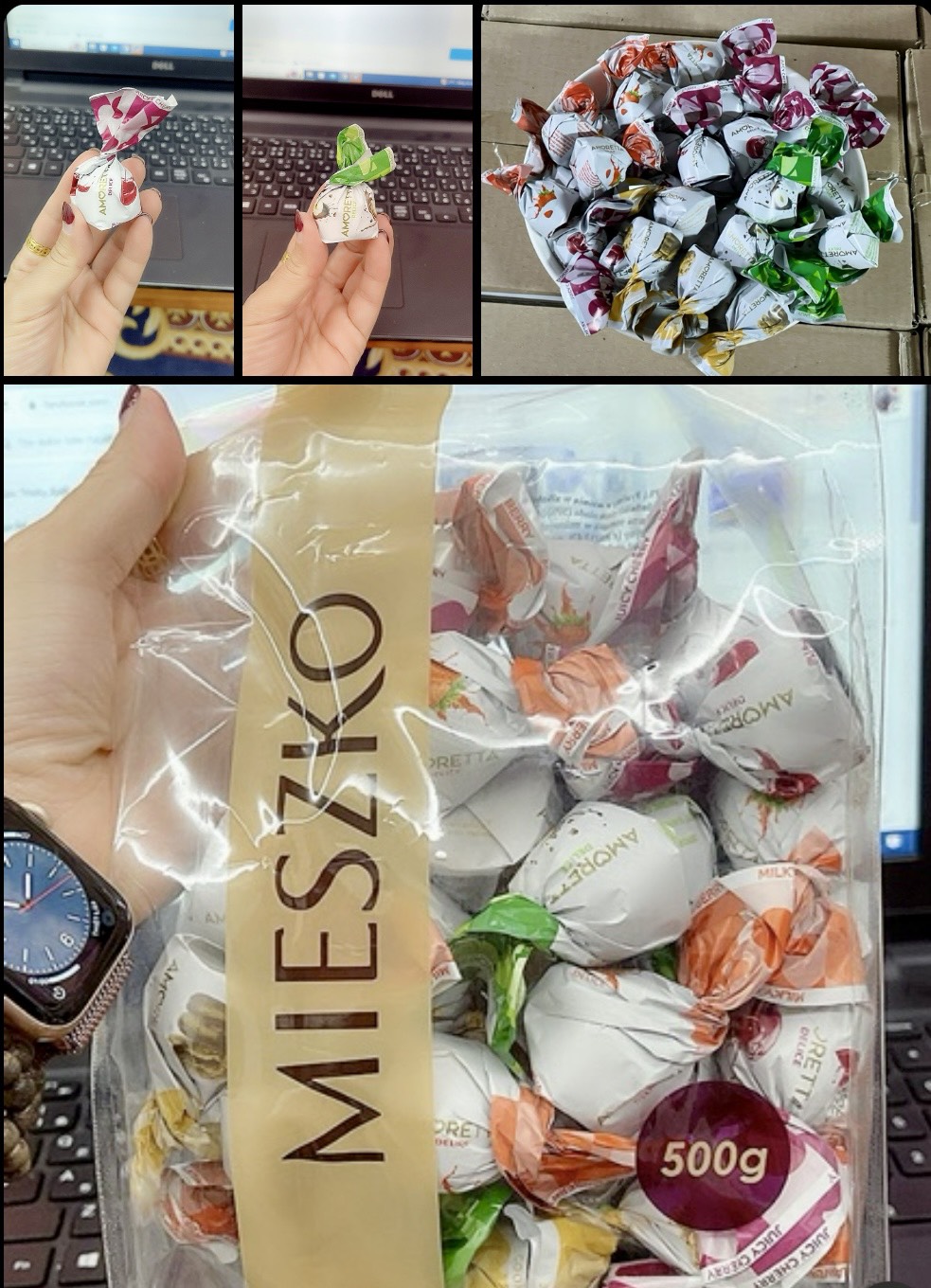 Kẹo Socola Mieszko Mix nhân hoa quả túi 500gr của Nga