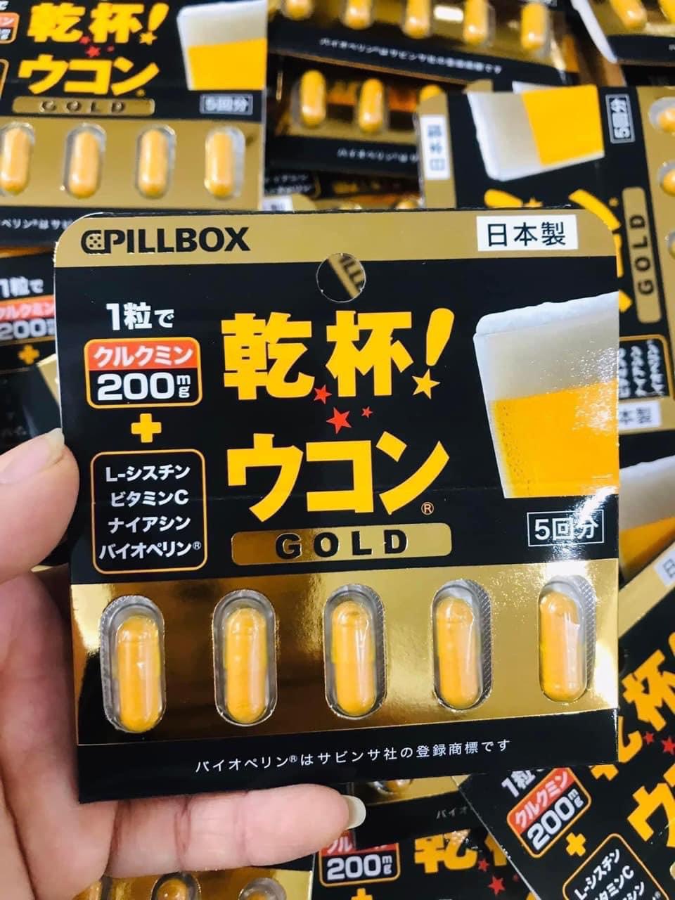 Viên uống giải rượu Cpillbox Gold Nhật Bản vỉ 5 viên