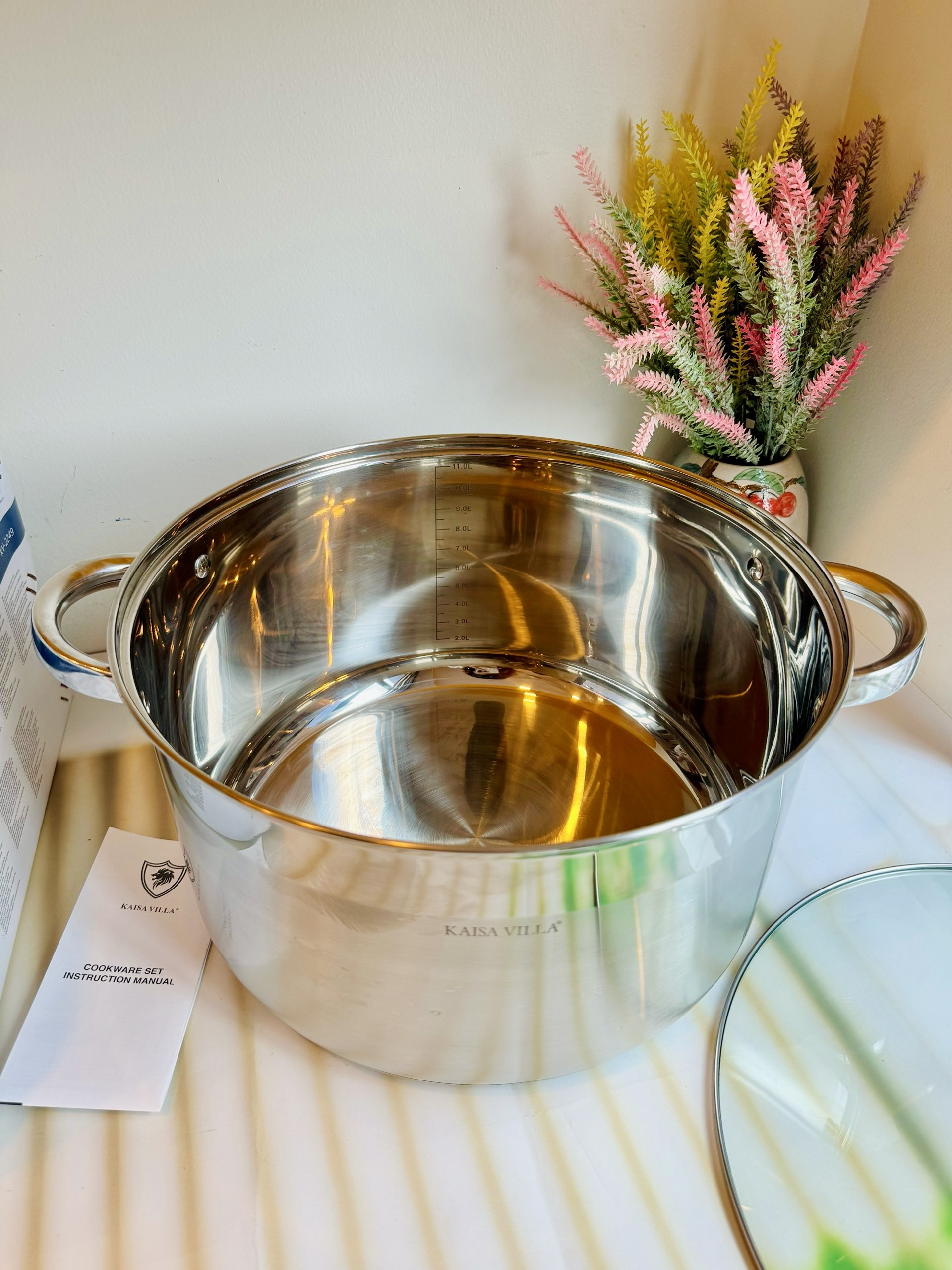 NỒI LUỘC GÀ INOX CAO CẤP 5 ĐÁY TỪ KAISA VILLA SIZE 30CM 11.8L KV-2249