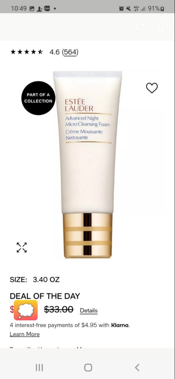 Sữa rửa mặt Estee Lauder Advanced Night Micro Cleansing Foam 100ml
