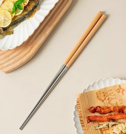 Sét 2 đôi đũa xào inox bọc gỗ