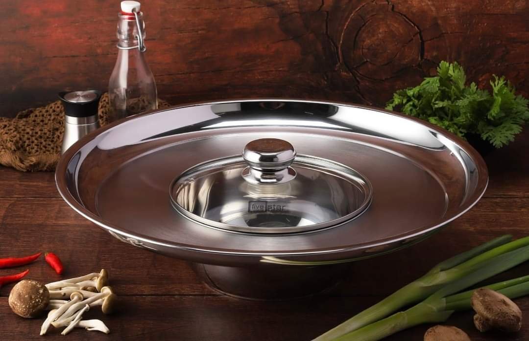 Lẩu vành inox 430 Fivestar Dùng Bếp Từ 3 Đáy Size 22cm lòng đường kính vành 42cm