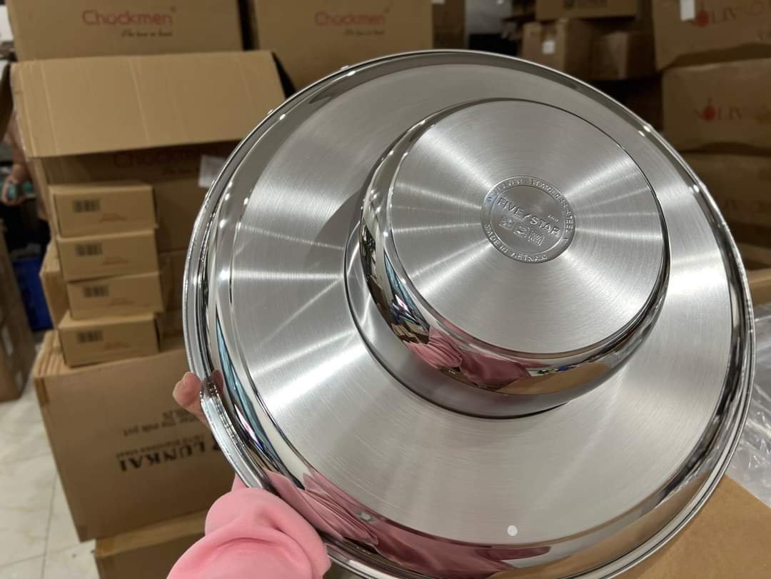 Lẩu vành inox 430 Fivestar Dùng Bếp Từ 3 Đáy Size 22cm lòng đường kính vành 42cm