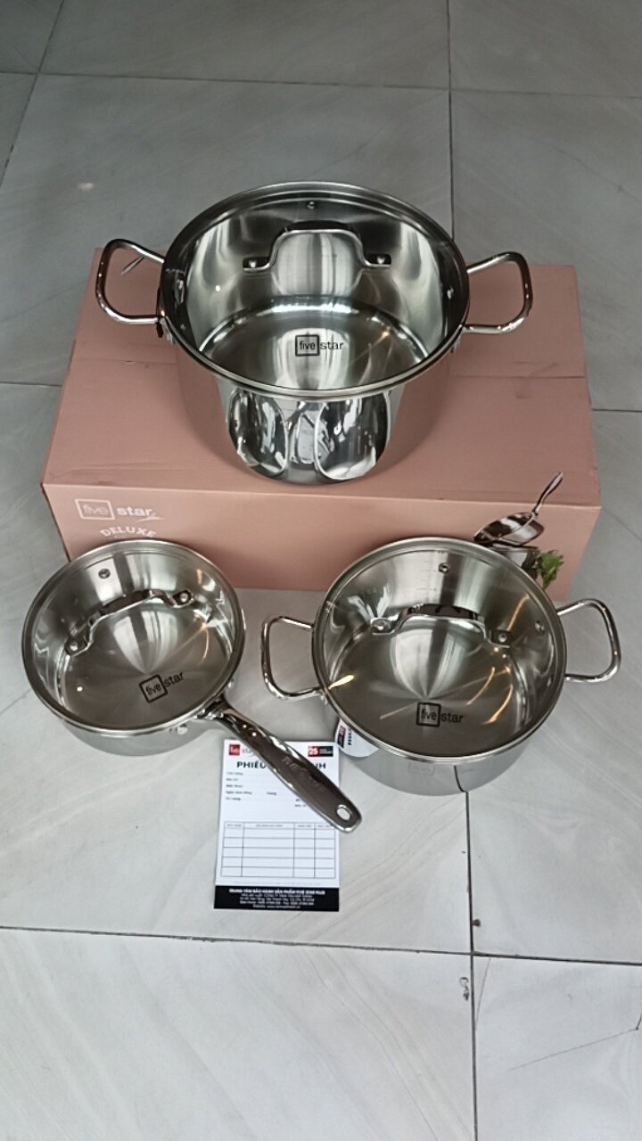 BỘ 2 NỒI 1 QUÁNH FIVESTAR INOX 304 CAO CẤP