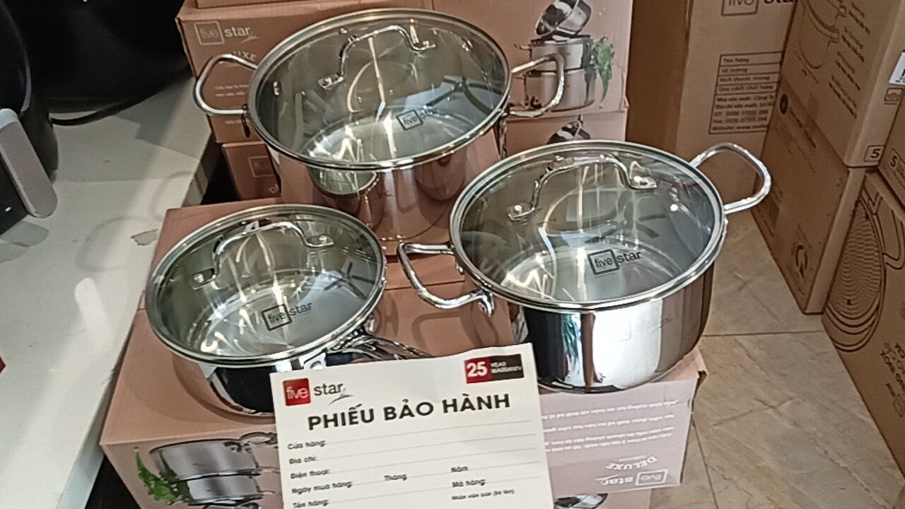BỘ 2 NỒI 1 QUÁNH FIVESTAR INOX 304 CAO CẤP