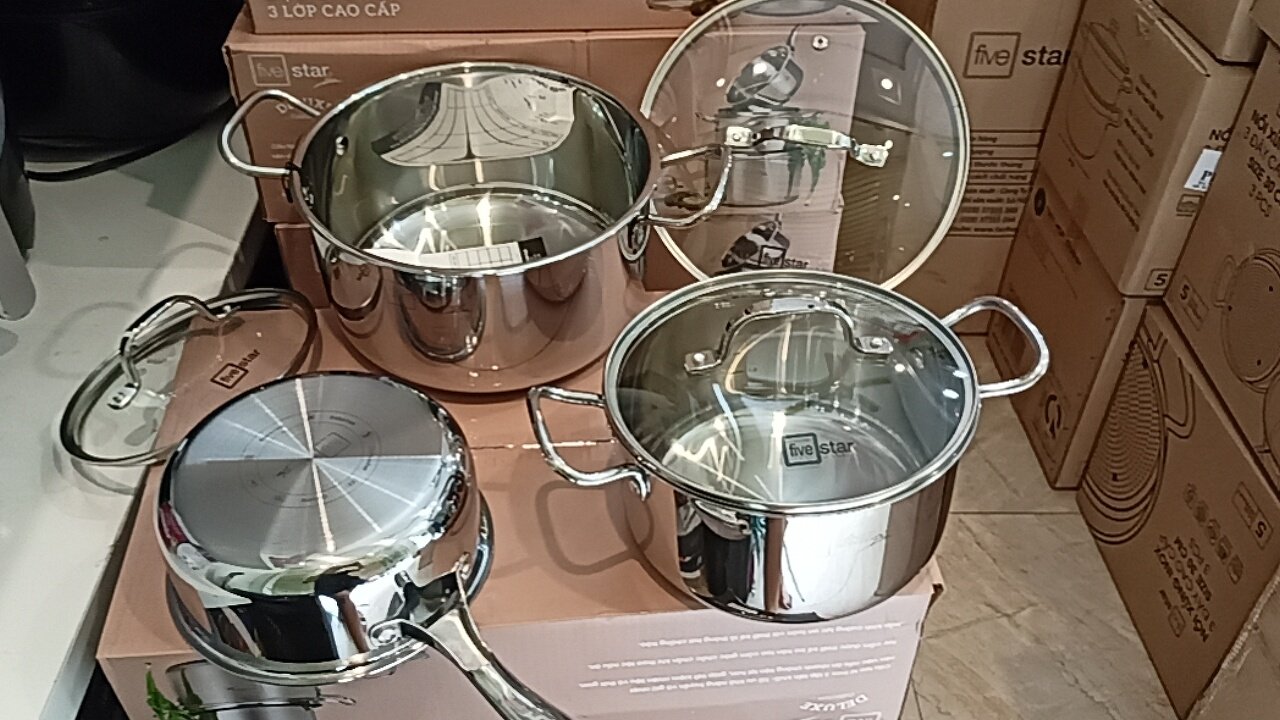 BỘ 2 NỒI 1 QUÁNH FIVESTAR INOX 304 CAO CẤP