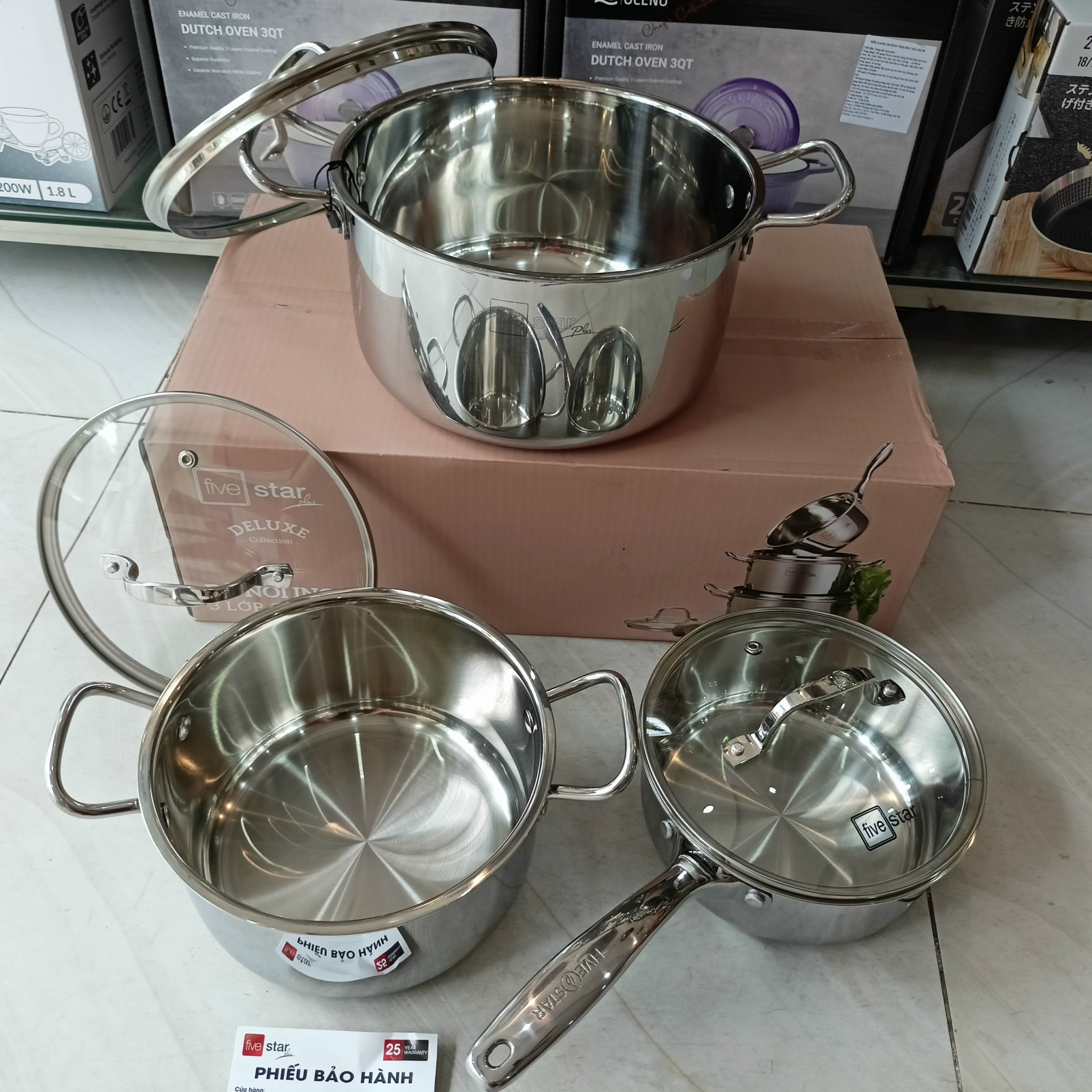 BỘ 2 NỒI 1 QUÁNH FIVESTAR INOX 304 CAO CẤP