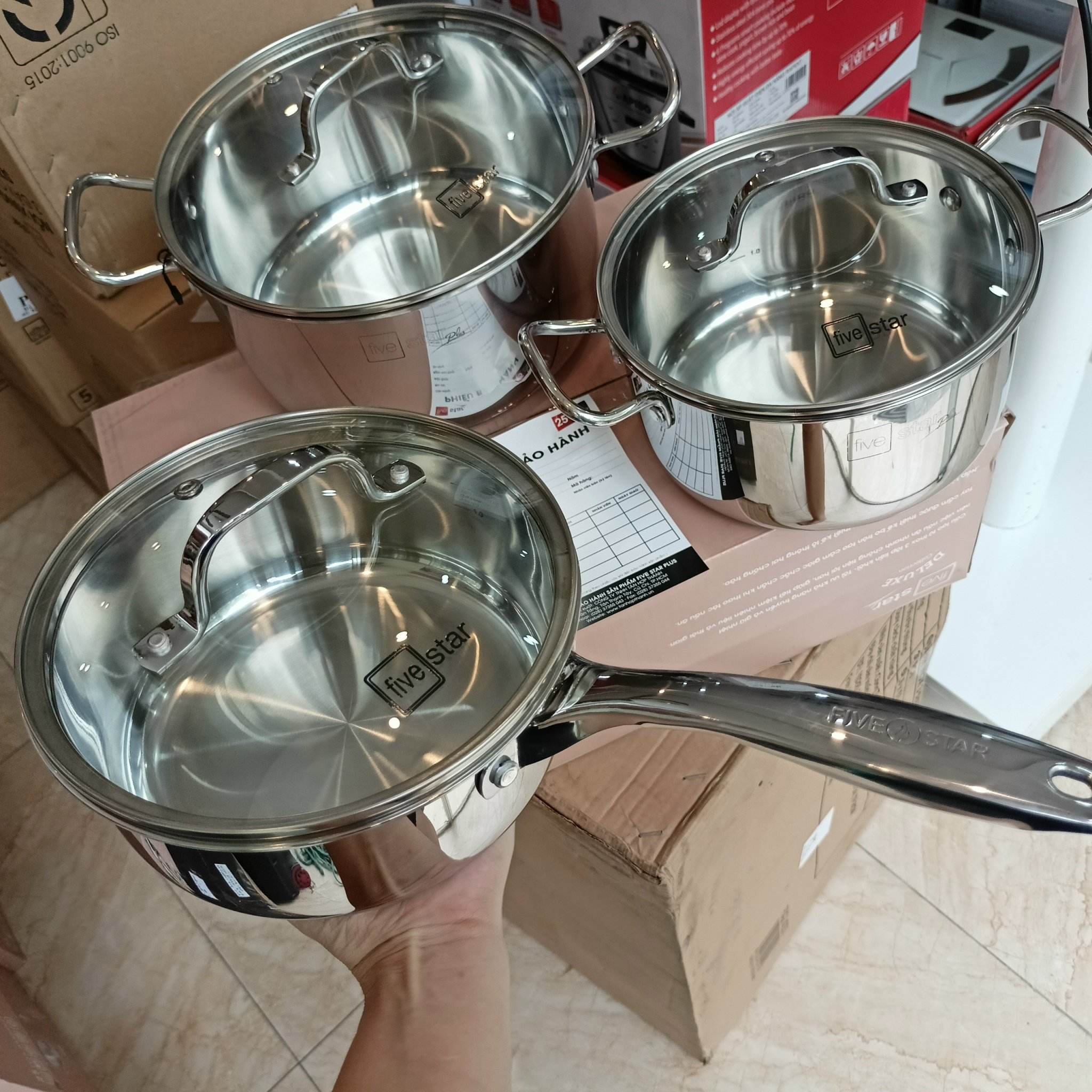 BỘ 2 NỒI 1 QUÁNH FIVESTAR INOX 304 CAO CẤP
