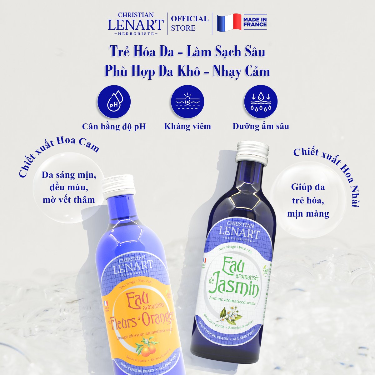 Nước hoa hồng Christian Lenart  hữu cơ Organic 100% Pháp 200ml