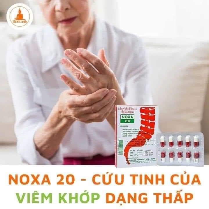 Thuốc trị đau nhức xương khớp Thái Lan NOXA 20 hộp 1 vỉ 10 viên