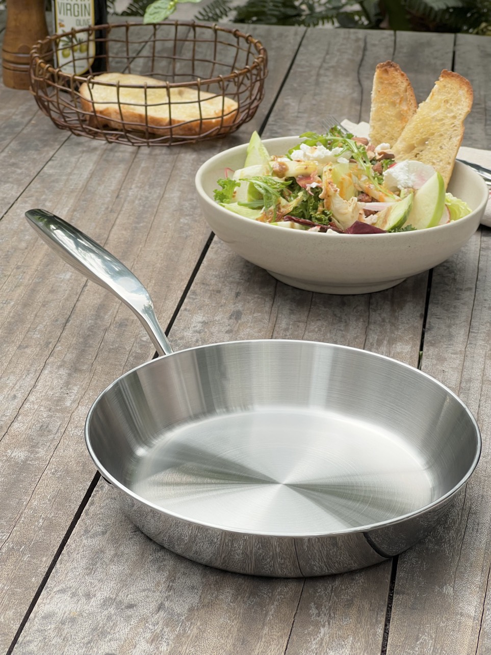 Chảo inox 316  Kaiyo nguyên khối 5 lớp nông lòng 20-24cm