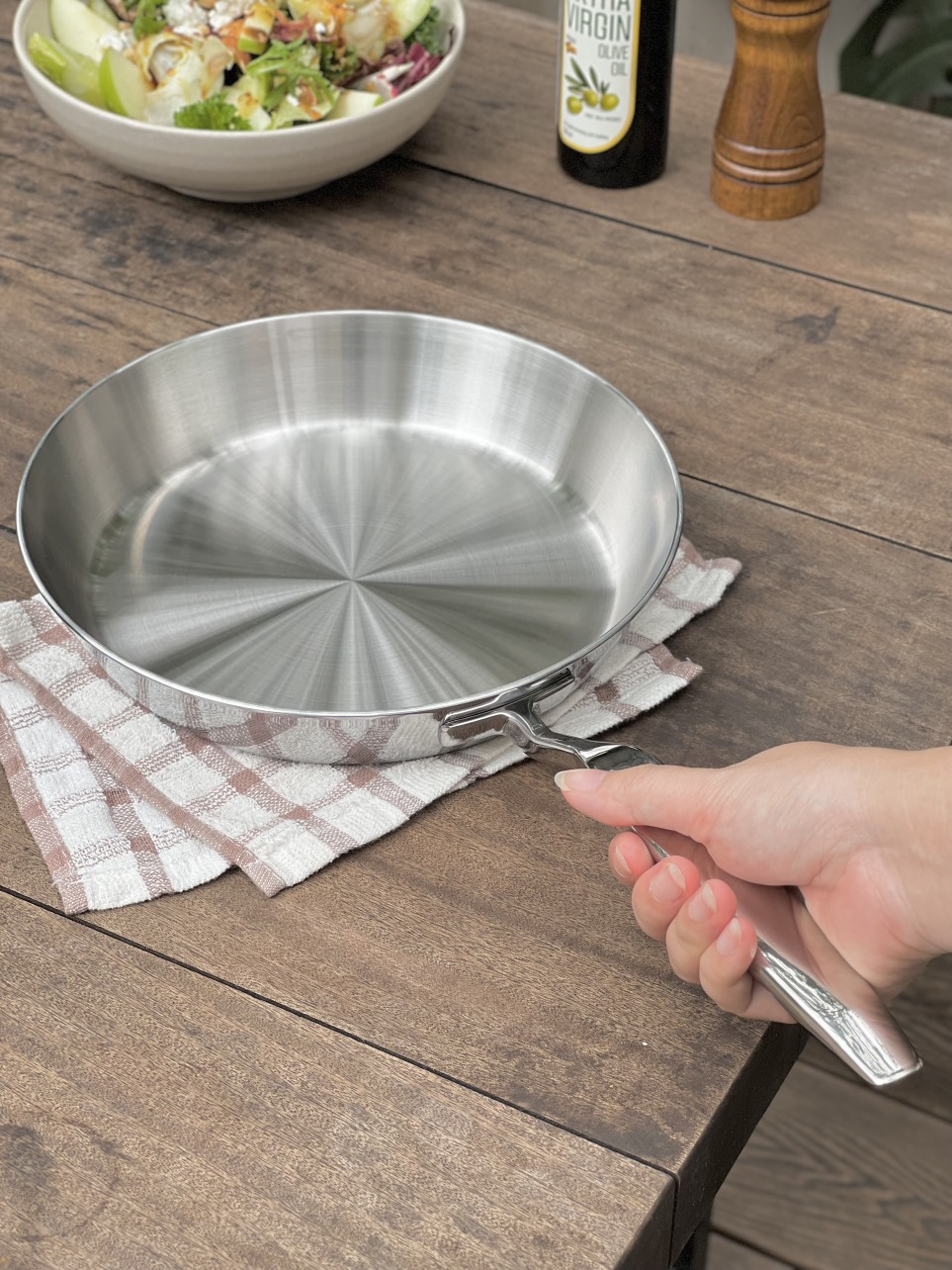 Chảo inox 316  Kaiyo nguyên khối 5 lớp nông lòng 20-24cm