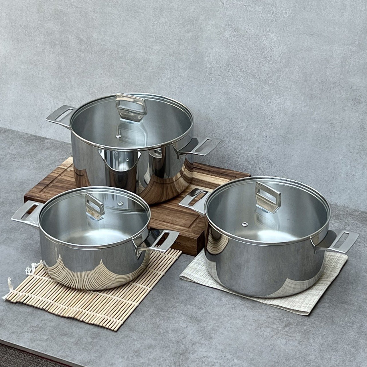 Nồi inox 18/10 đúc liền khối Kaiyo Nhật Bản 18cm-20cm-22cm