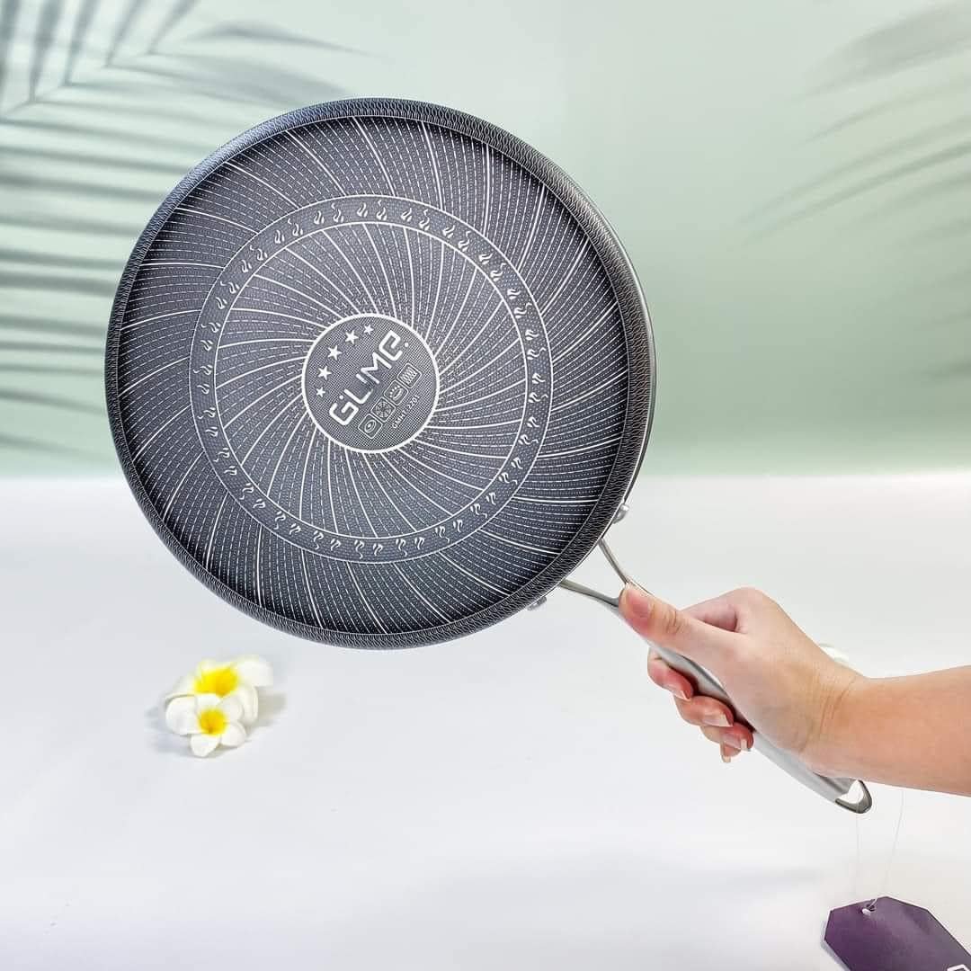 Chảo Gume Hàn Quốc có nắp inox 304 phủ lớp chống dính vật lý 3D cao cấp