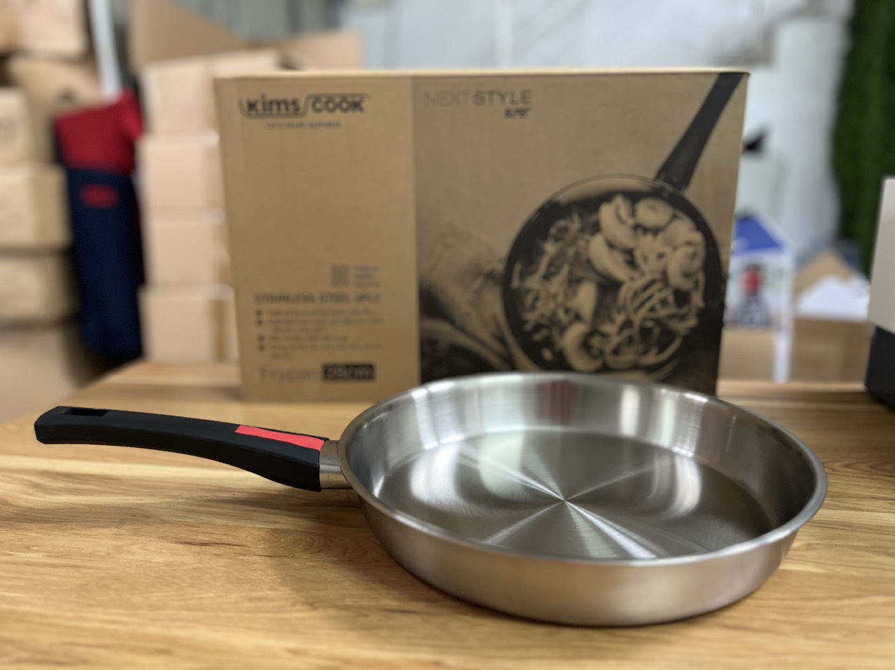 Chảo Next Style Super inox 3 lớp đáy từ Kims Cook 28cm