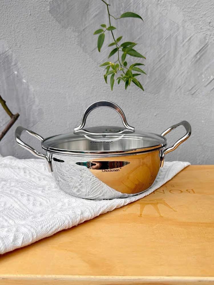 Nồi 2 quai Chockmen 18cm vung kính CKM102