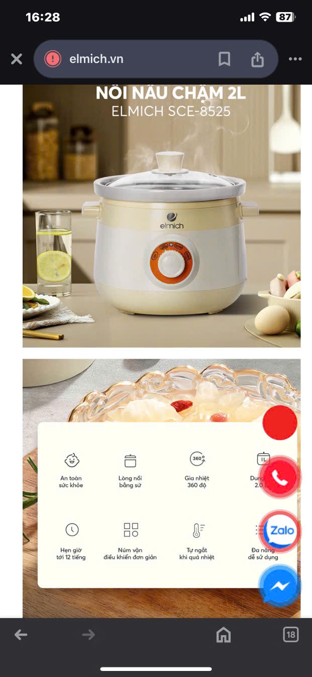 Nồi nấu chậm Elmich 2L SCE-8525