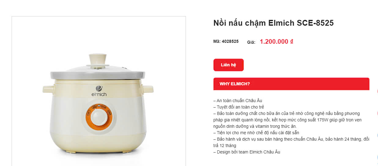 Nồi nấu chậm Elmich 2L SCE-8525