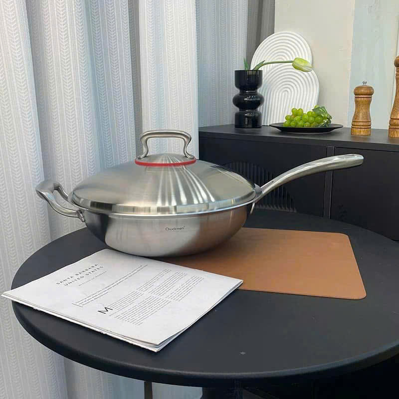 Chảo sâu lòng nắp inox Chockmen size 32cm