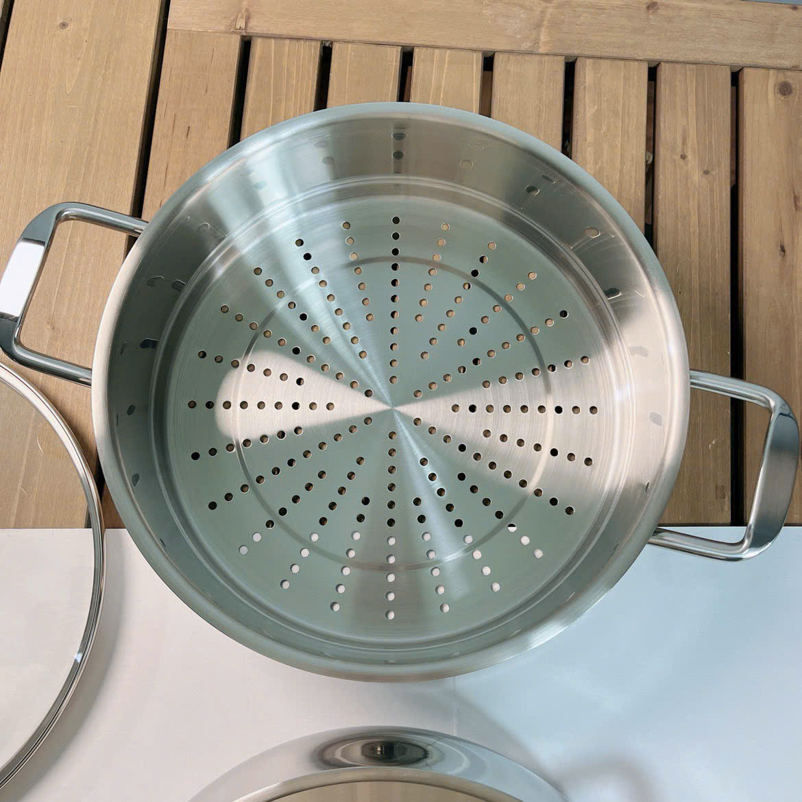 Bộ nồi xửng hấp siêu xinh size 20cm Chockmen, inox 18/10, đáy liền nguyên khối