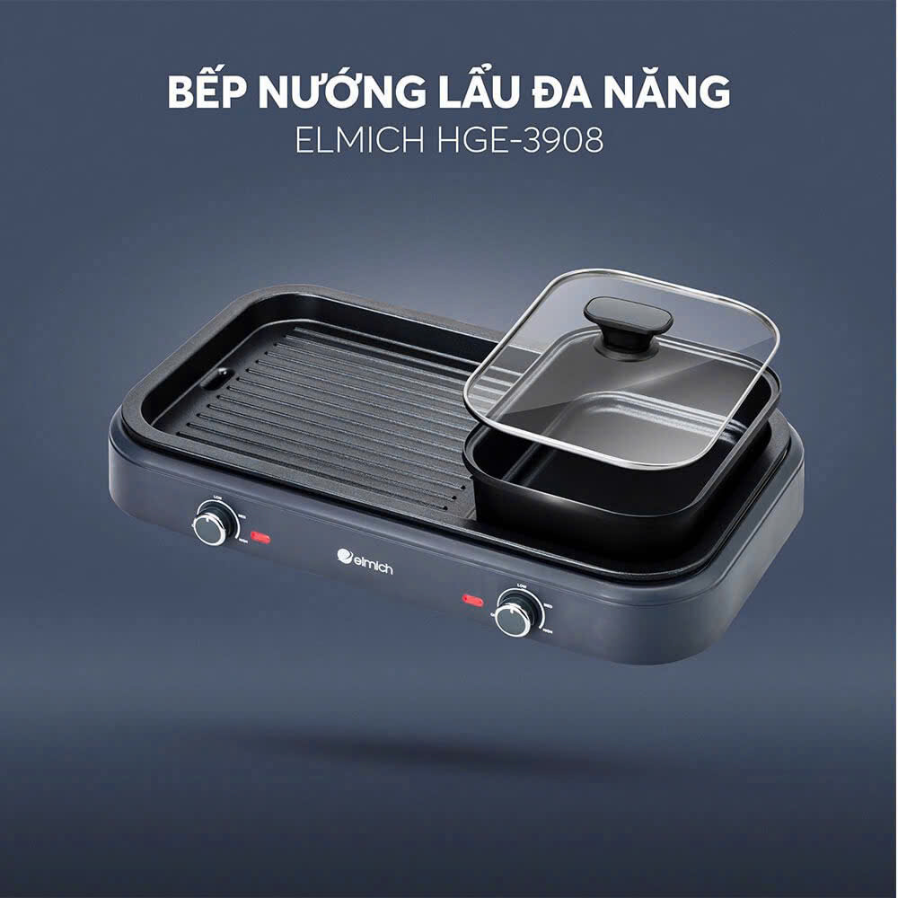 BẾP NƯỚNG LẨU ĐA NĂNG ELMICH HE-3908