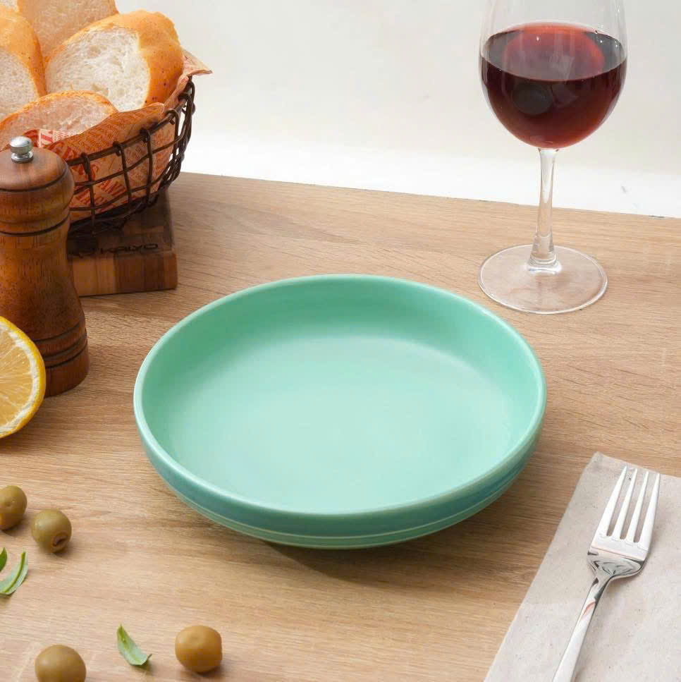 Set 4 đĩa gốm sứ cầu vồng sâu lòng dáng tròn size 20cm mã KCC-5080