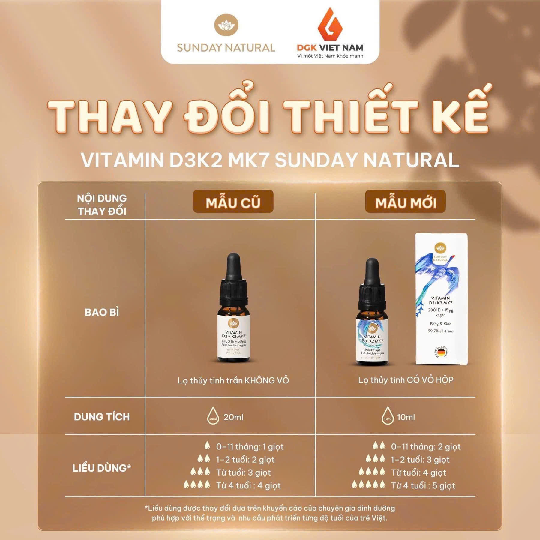 Vitamin D3K2 MK7 nội địa Đức lọ 10ml cho bé từ sơ sinh