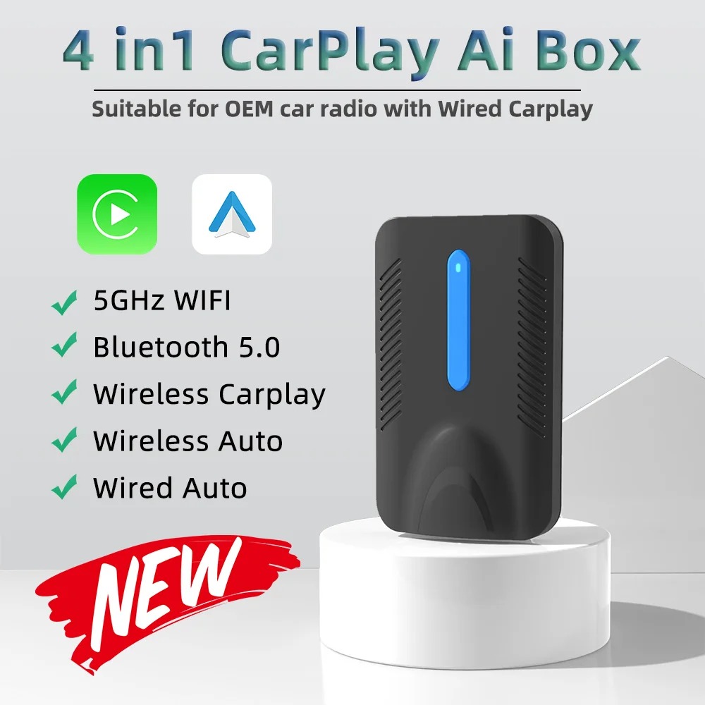 GT1 - Bộ Chuyển Đổi Kết Nối Apple CarPlay/Android Auto Có Dây Thành Không Dây Tiên Tiến