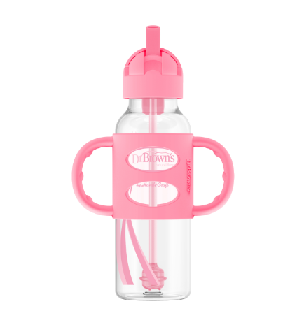 Bình sữa nhựa PP, hai tay cầm và ống hút silicone, cổ thường Dr Brown's 250ml