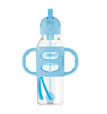 Bình sữa nhựa PP, hai tay cầm và ống hút silicone, cổ thường Dr Brown's 250ml