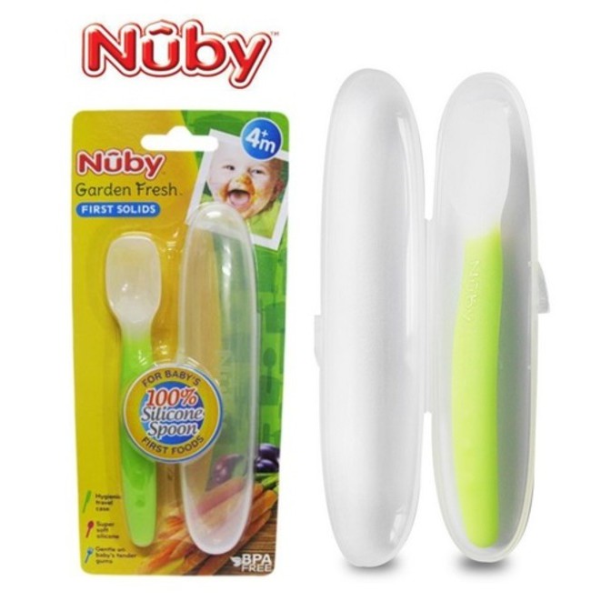 Thìa ăn dặm cao cấp Nuby 100% Silicone