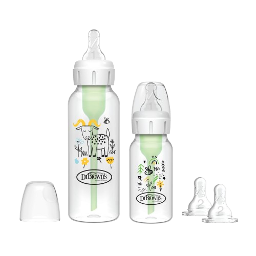 Bộ 2 bình sữa Dr.Browns Option Plus cổ thường 120ml+ 250ml kèm 2 núm ty Lavel 2