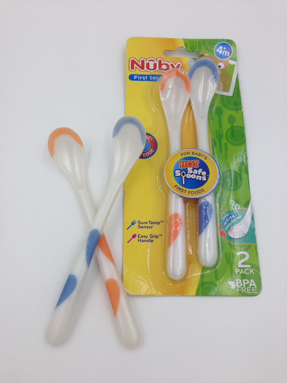 Bộ 2 thìa cán dài báo nhiệt Nuby