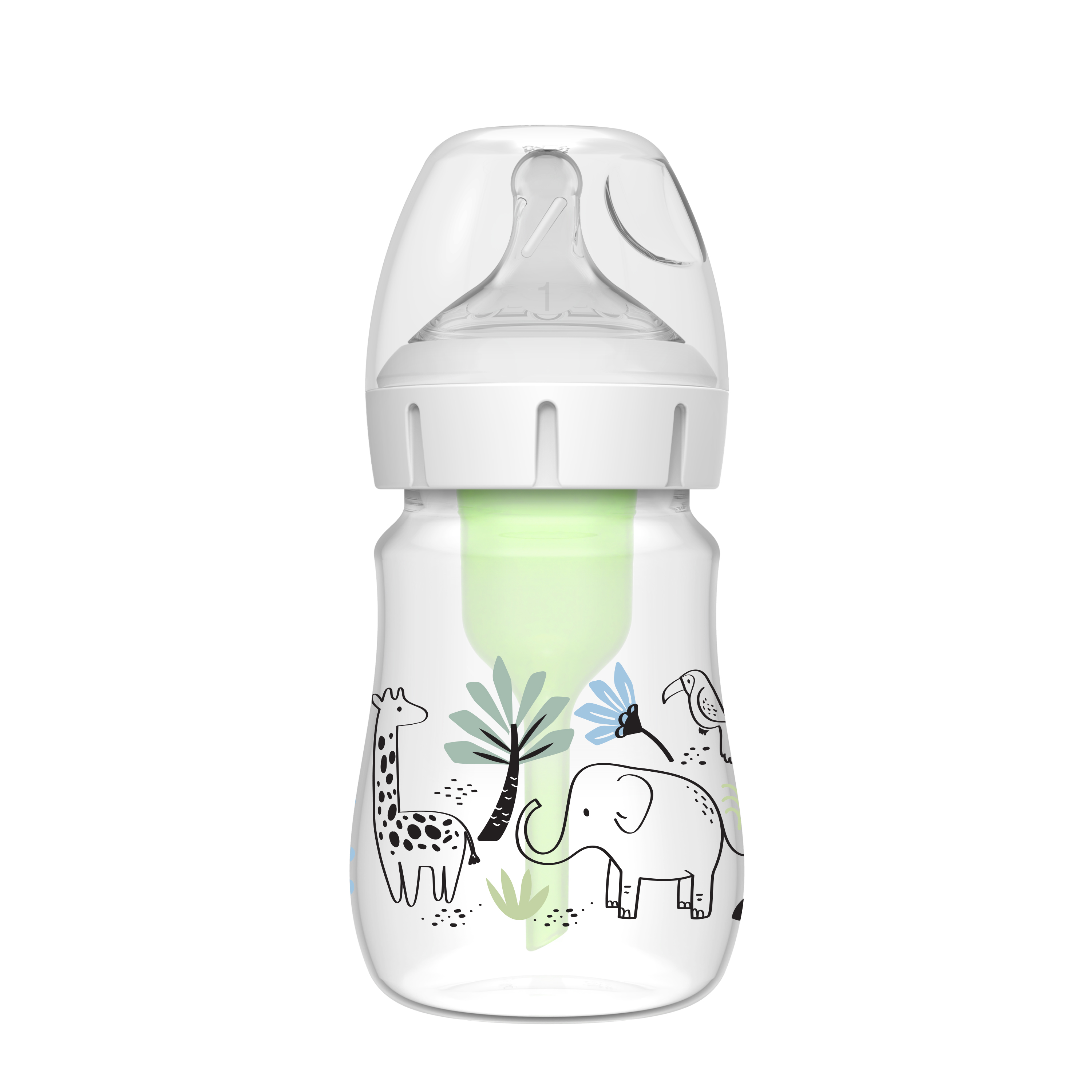 Bình sữa Dr Brown's "Option Plus" cổ rộng 150ml và 270ml nhựa PP Option Plus in hoạ tiết TQ.