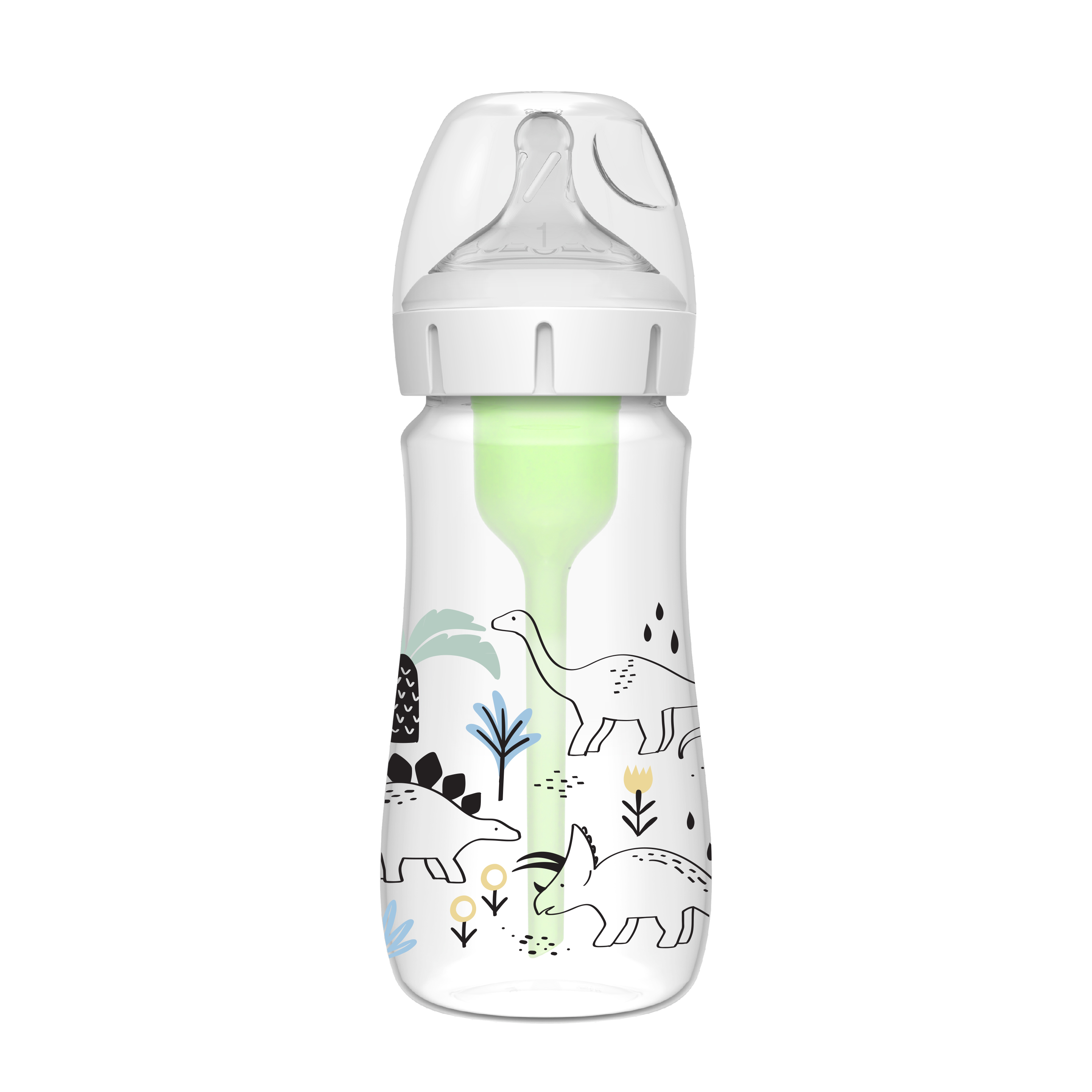 Bình sữa Dr Brown's "Option Plus" cổ rộng 270ml PP TQ, Dino Designs. Mã hàng WB91010