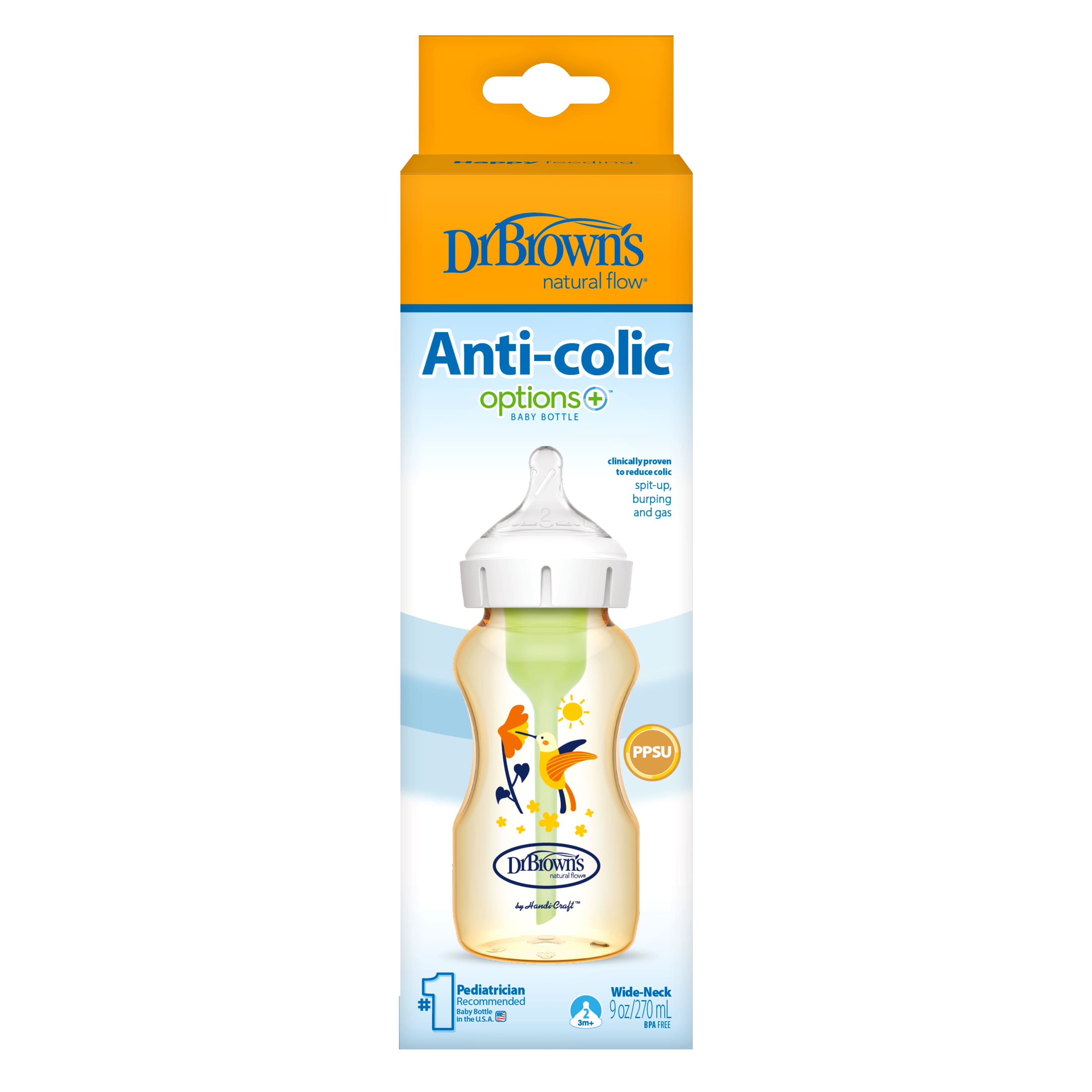 Bình sữa cổ rộng Dr.Brown's nhựa PPSU Option Plus 100% chính hãng 150ml và 270ml