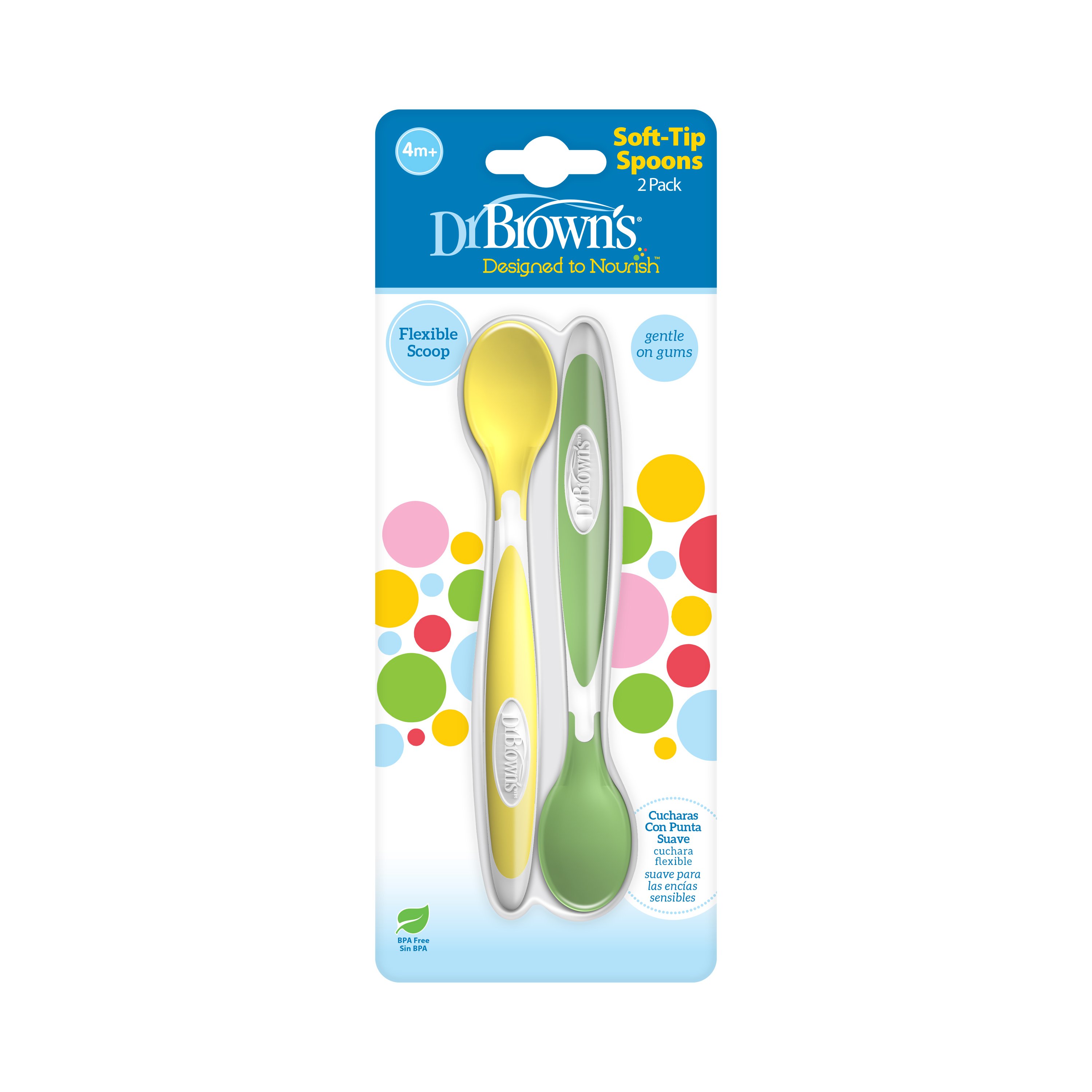 Bộ thìa ăn dặm Dr. Brown's nhựa mềm cao cấp