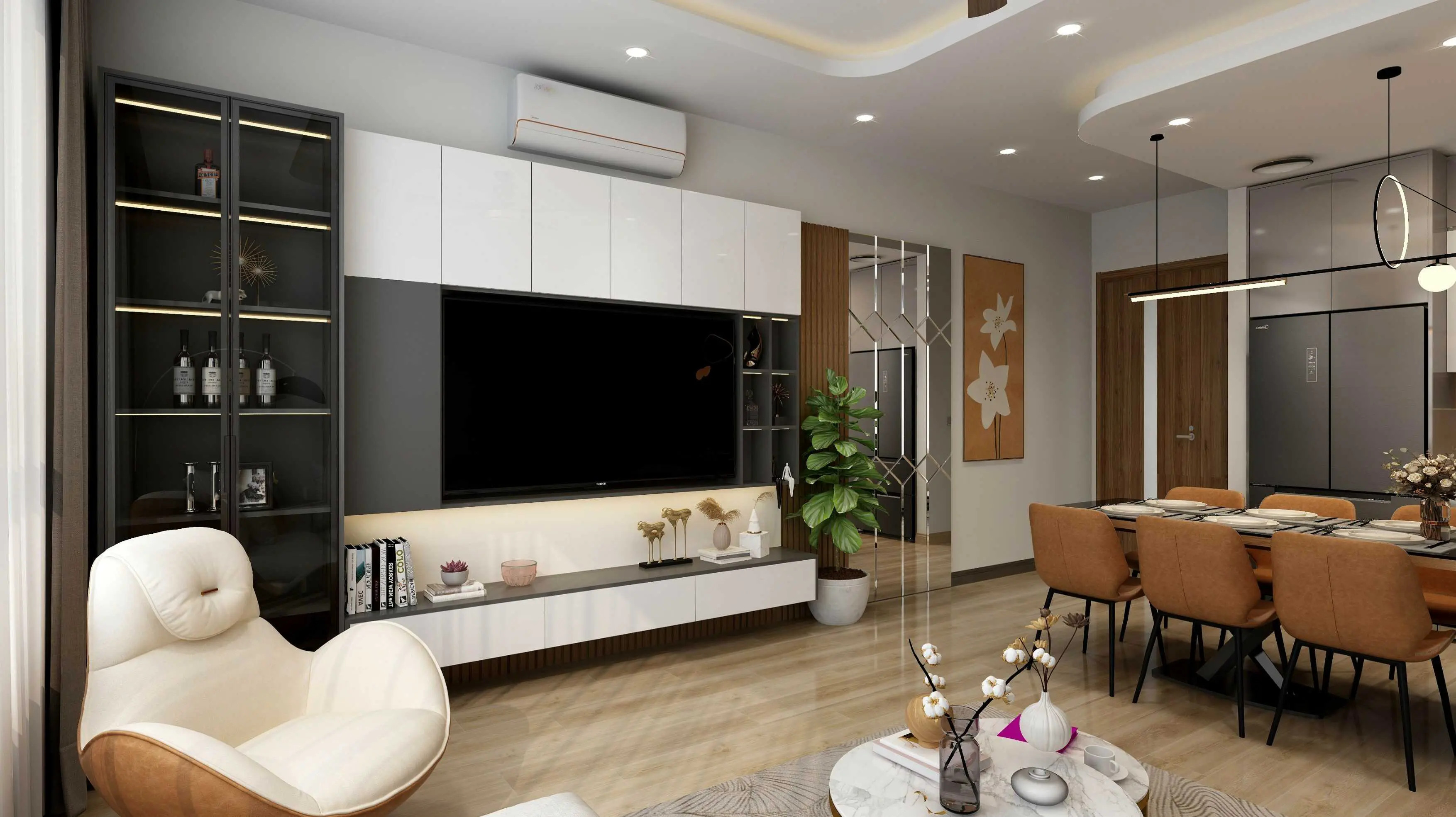 Nội thất nhà ở hiện đại ( anh Tiến Mê Linh)