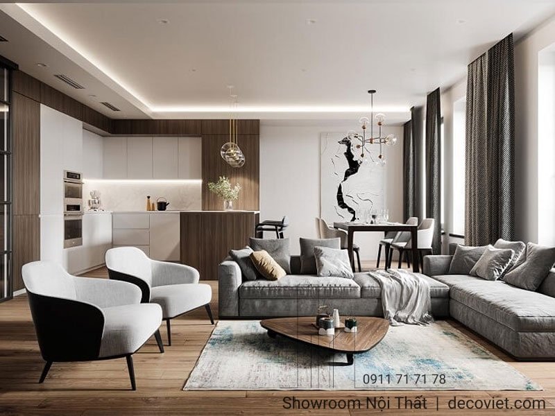 thi công thiết kế phòng khách