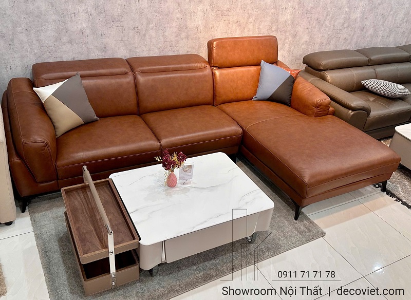 sofa da bò nhập khẩu khung ghế gỗ sồi cao cấp