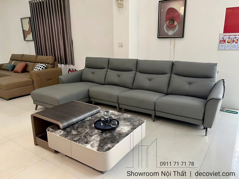 sofa góc l bọc da nhập khẩu 
