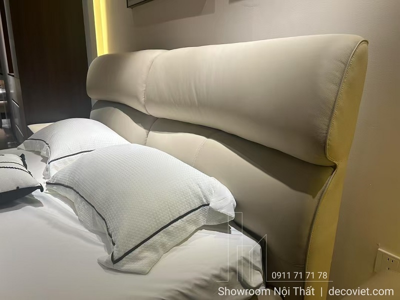 giường bọc da cao cấp tỉ mỉ từng chi tiết 