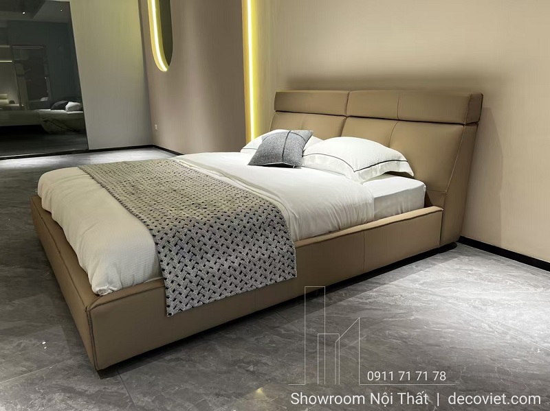 giường bọc da thiết kế hiện đại 