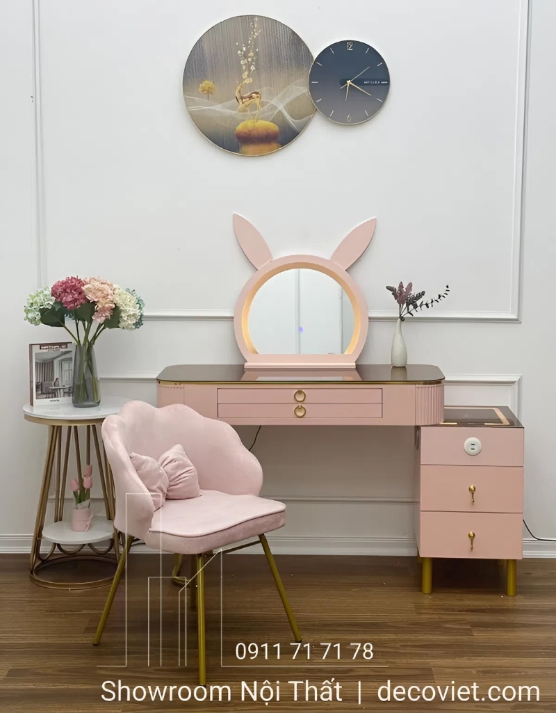 bàn phấn tích hợp đa năng với cổng sạc usb, tủ đựng đồ, loa bluetooth