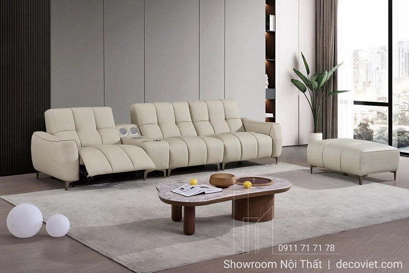 sofa da nhập khẩu gam màu trắng 