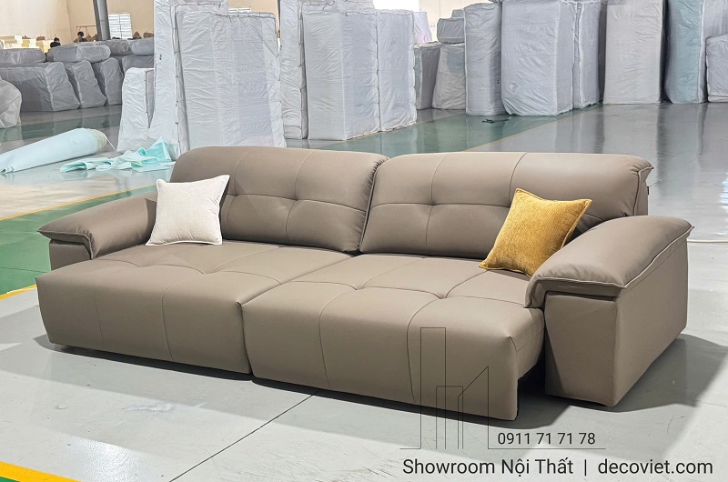 sofa thông minh với khung gỗ chắc chắn, chất da mềm mại