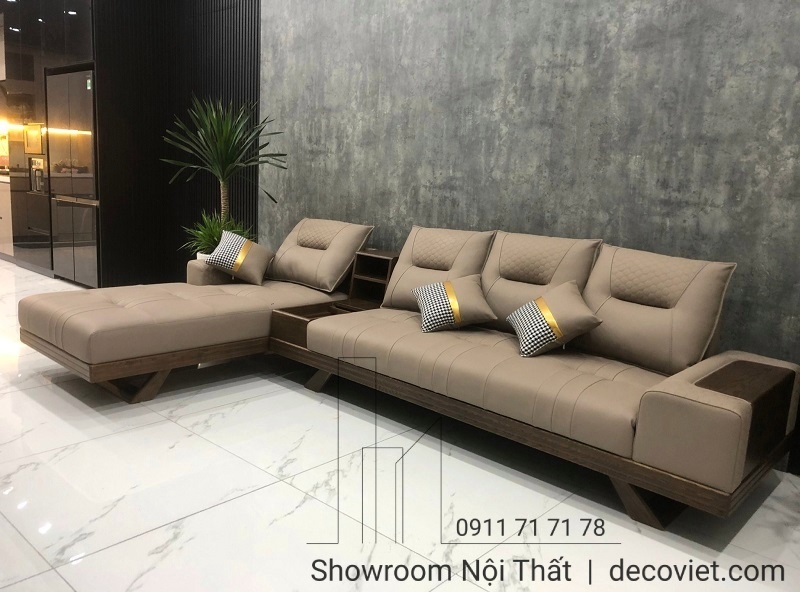 Sofa gỗ hiện đại cao cấp thiết kế chữ L sang trọng