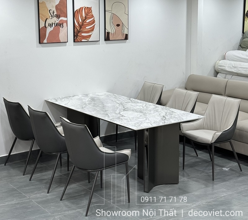 bộ bàn ăn mặt đá hiện đại phù hợp mọi không gian 