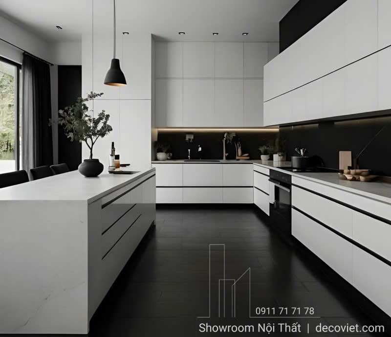 Tủ bếp gỗ công nghiệp 